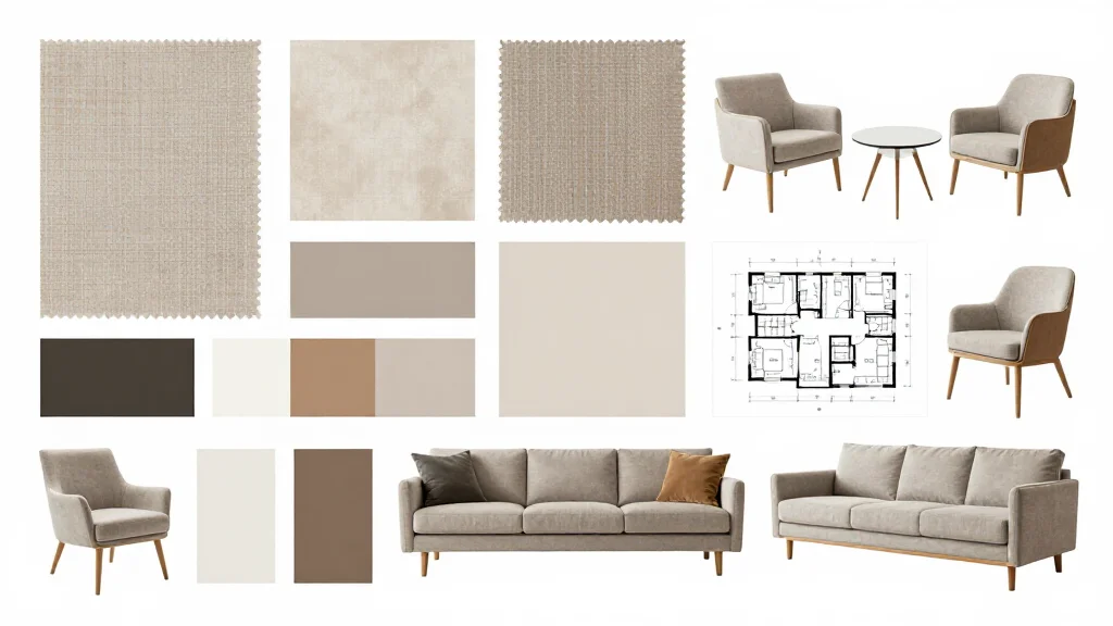 Living room design mood board