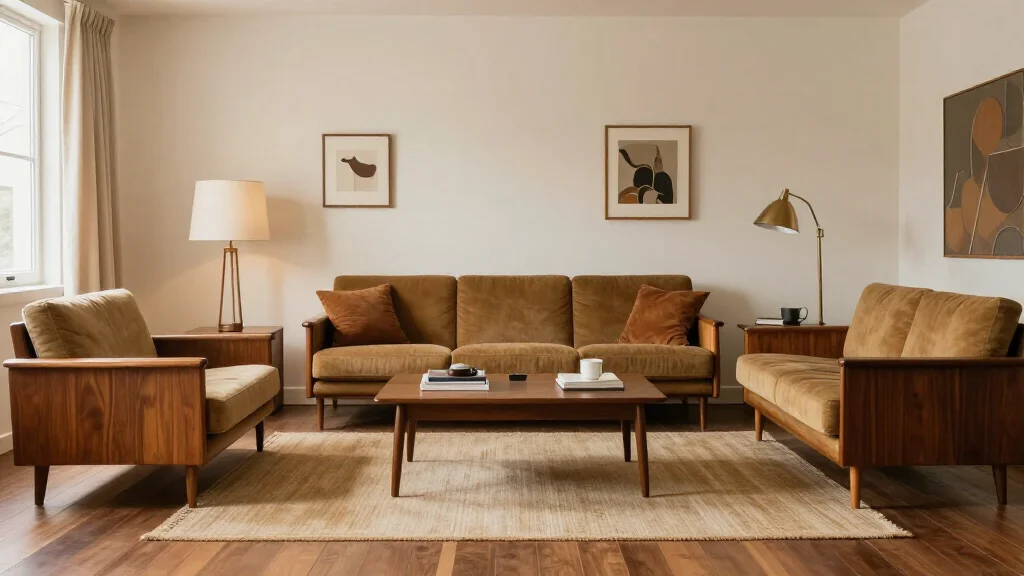 Mid-century modern living room example