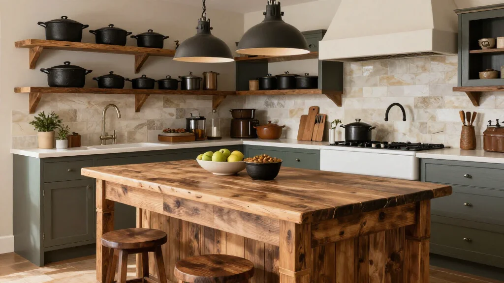  - Rustic kitchen with reclaimed wood and farmhouse sink