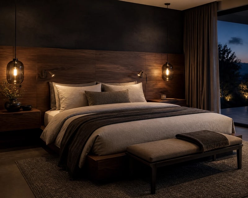 Moody Hotel Bedroom